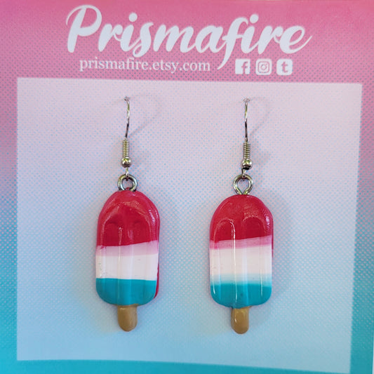 Popsicle Earrings: Red White & Blue