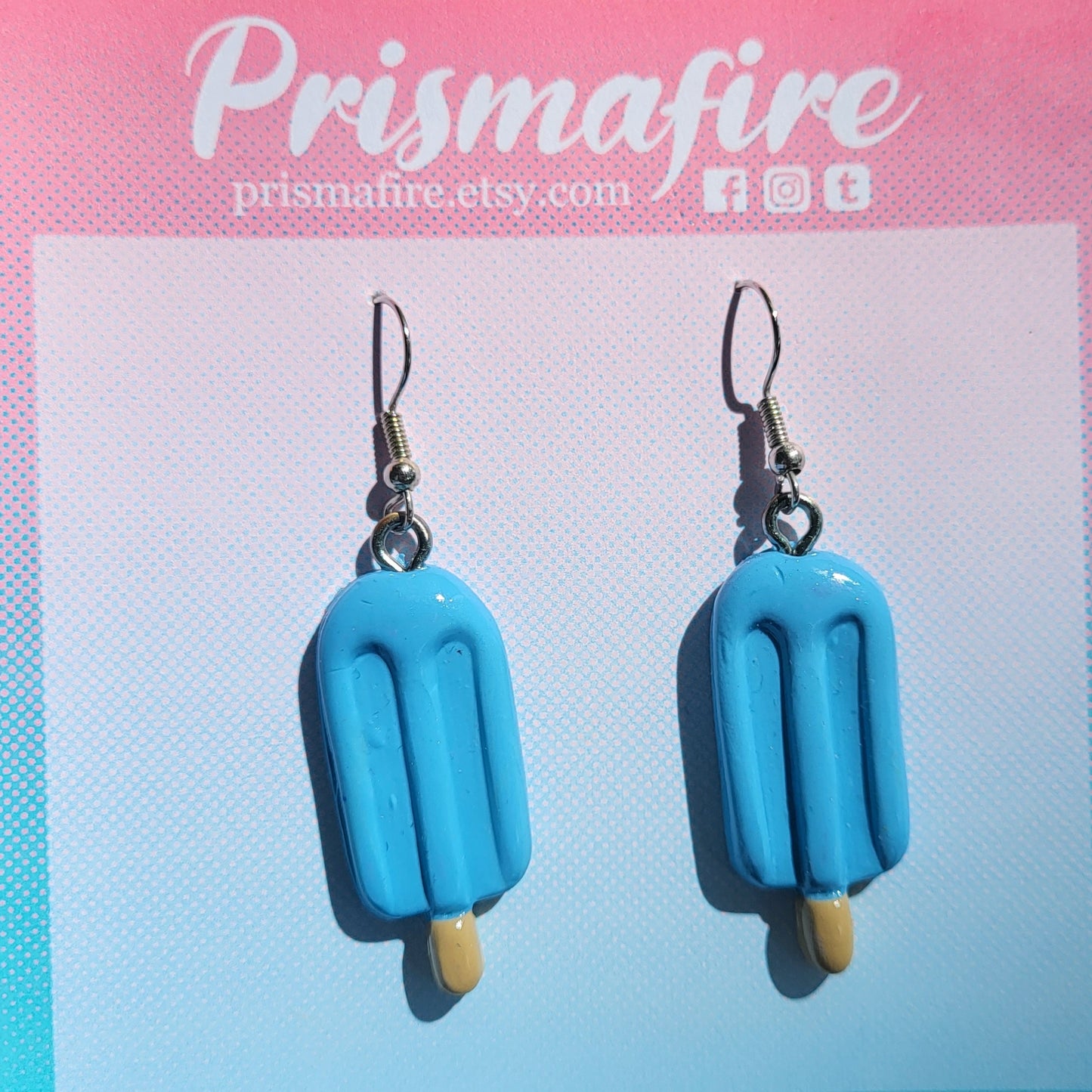 Popsicle Earrings: Blue Sea Salt Ice Cream