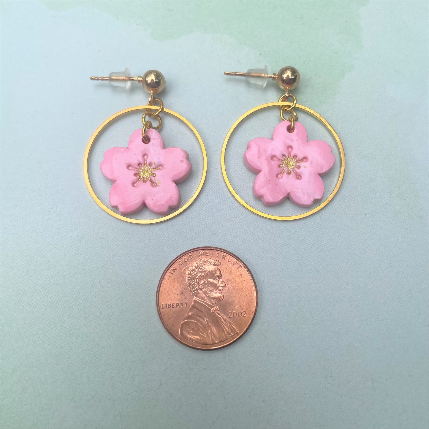 Cherry Blossom Rings Polymer Clay Earrings