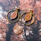 Autumn Birch Leaf in Gold Ring Polymer Clay Earrings