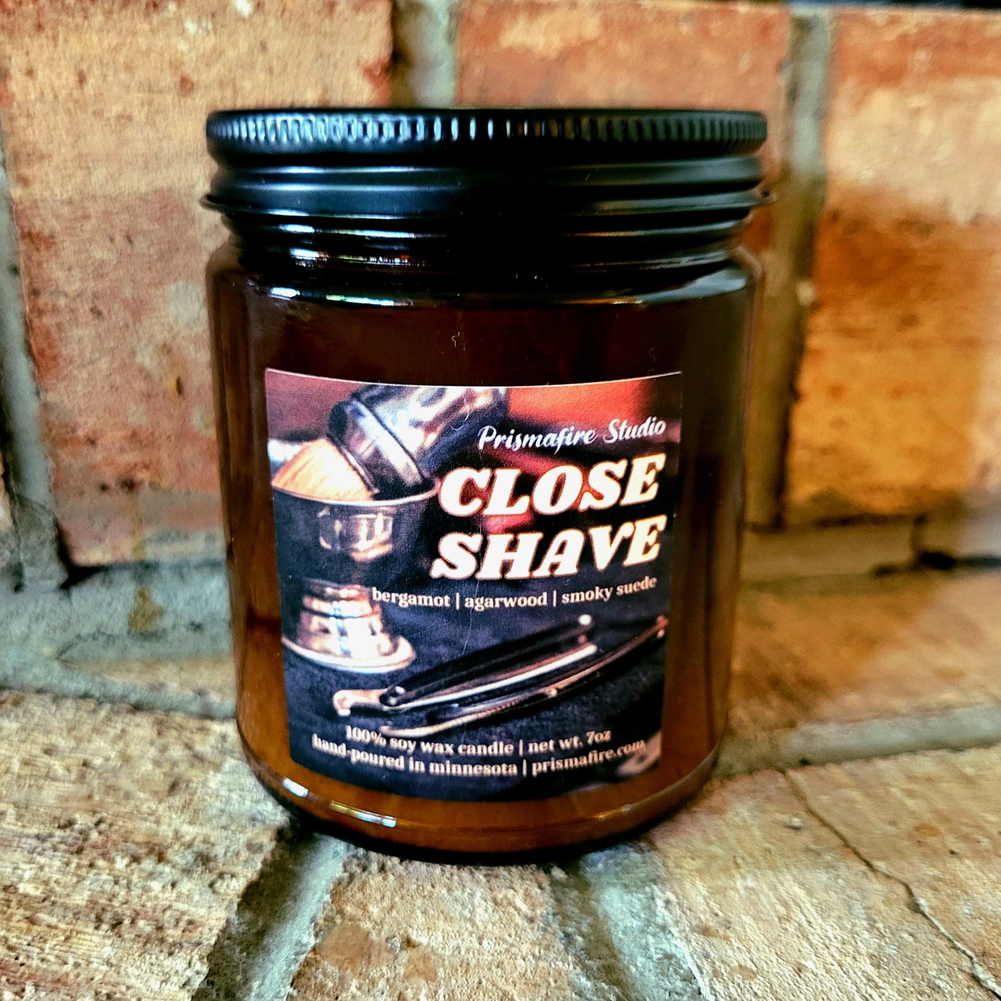 Close Shave Hand-poured Scented Soy Wax Candle 7oz