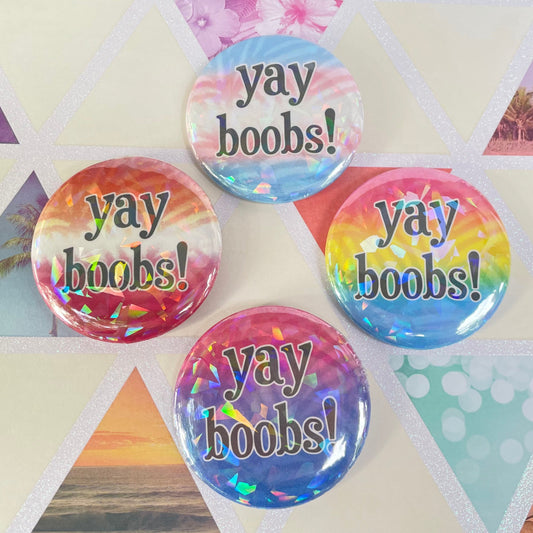Yay Boobs! Pinback Buttons
