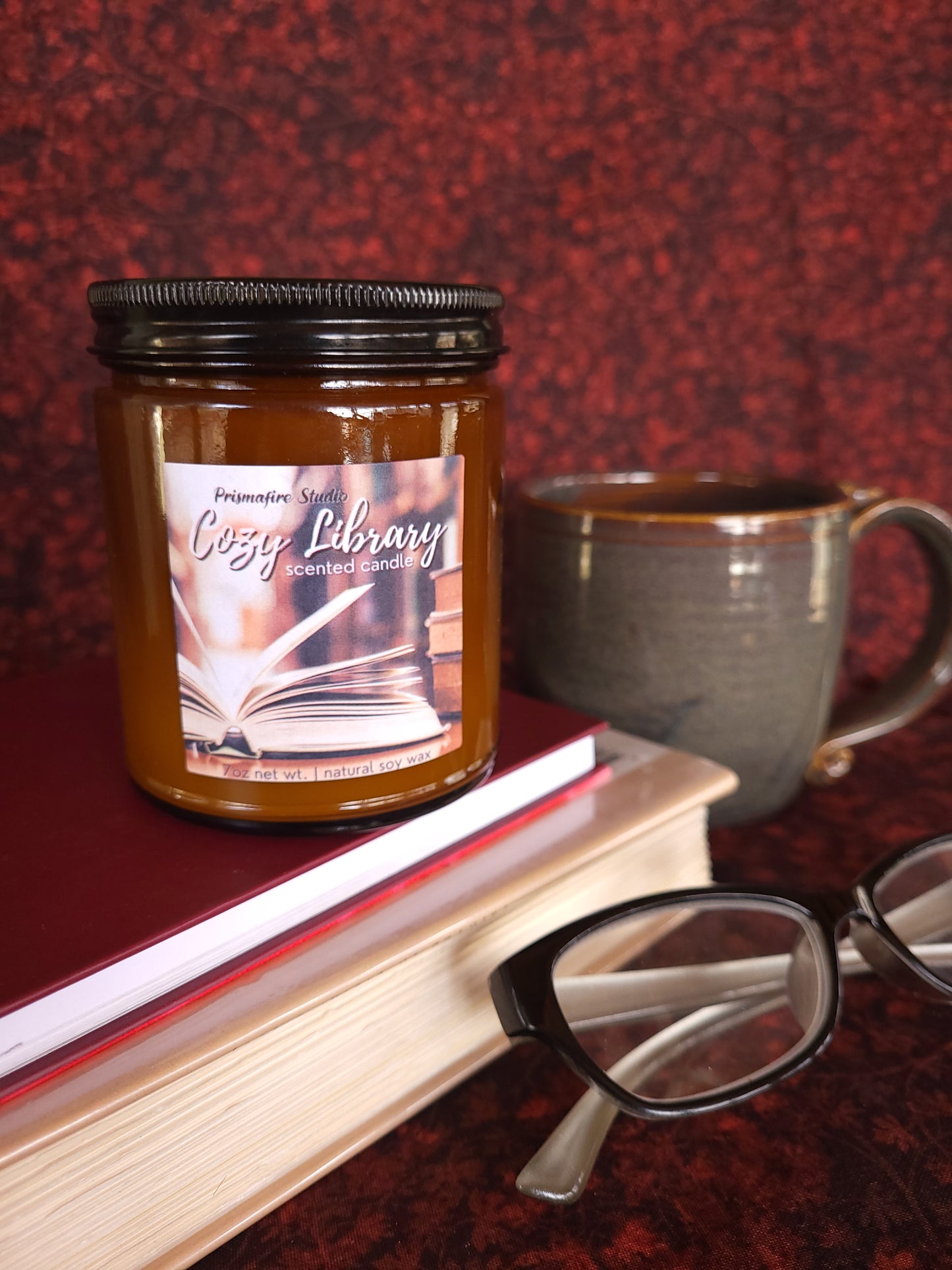 Cozy Library Hand-poured Scented Soy Wax Candle 7oz