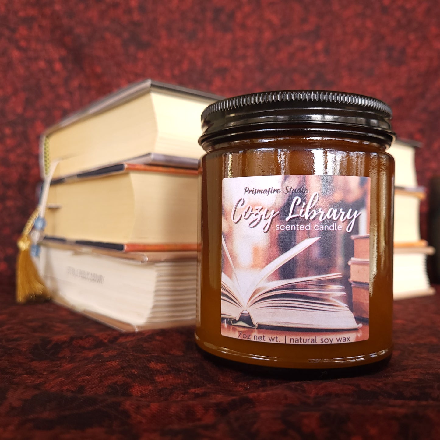 Cozy Library Hand-poured Scented Soy Wax Candle 7oz