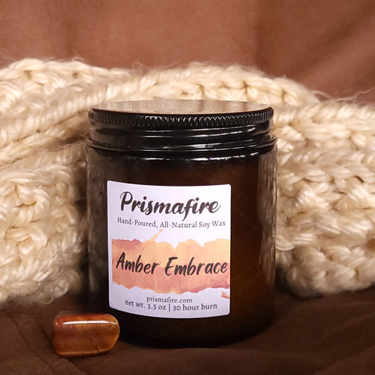 Amber Embrace Hand-poured Scented Soy Wax Candle 3.5oz