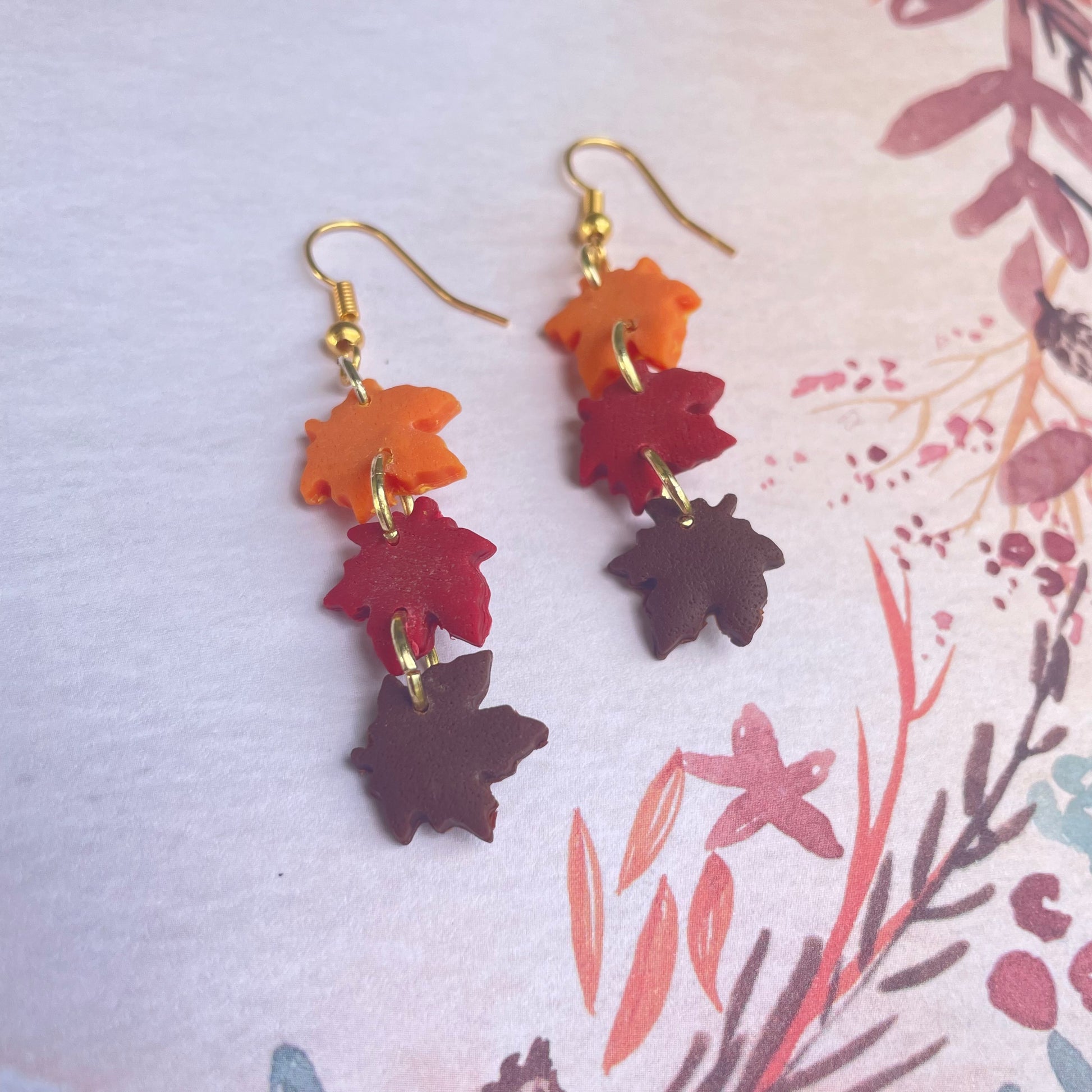 Autumn Leaf Polymer Clay Earrings – prismafire