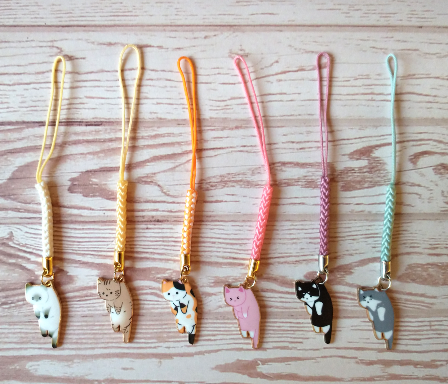 Dangly Kitty Woven Cord Charms